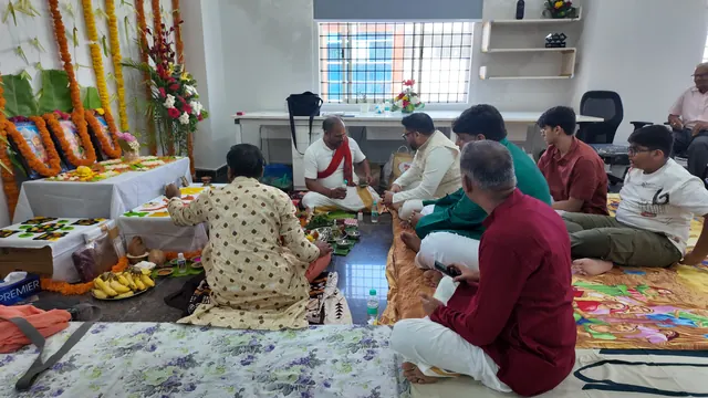 Pooja ceremony at the LetzRyd office