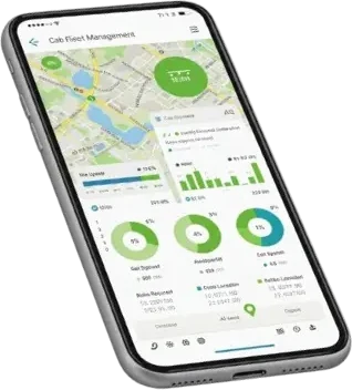 Smart Commute mobile app showing live vehicles on a map